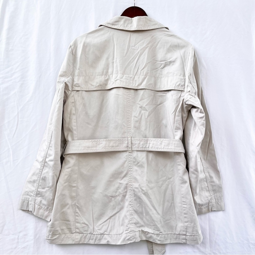 GAP | CLASSIC TRENCH COAT TWILL WEAVE  IN SLICK ROCK DOUBLE BREASTED LARGE - Picture 7 of 7